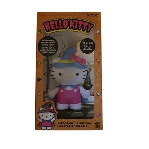 Hello Kitty Airdorable Inflatable with Pink and Blue Witch NEW Halloween